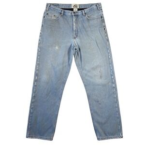 Old Mill Fleece Lined Mens Denim Jeans Straight Leg Casual Work 36x32 Workwear